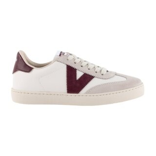 victoria Sneaker Berlin Ciclista (Lederoptik/Velourleder) - weiss/bordeauxrot