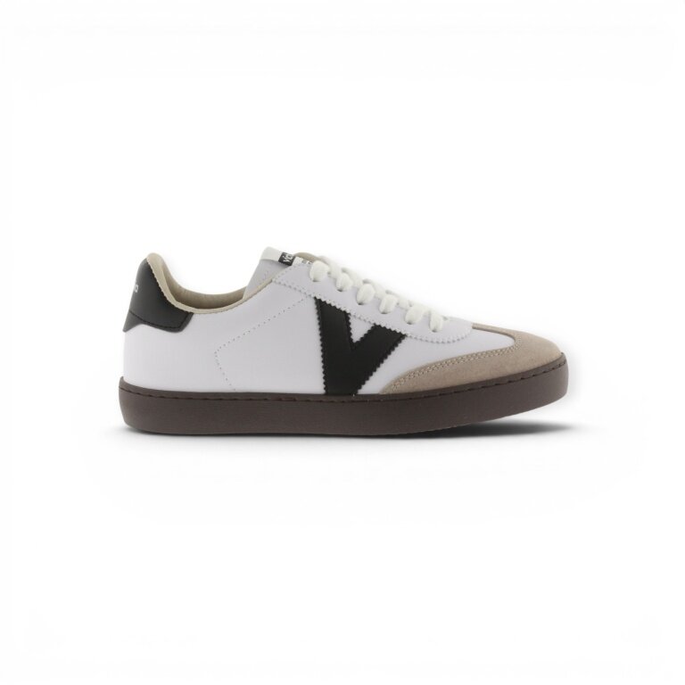 victoria Sneaker Barcelona Ciclista (Lederoptik/Kontrast) - weiss/braun/schwarz