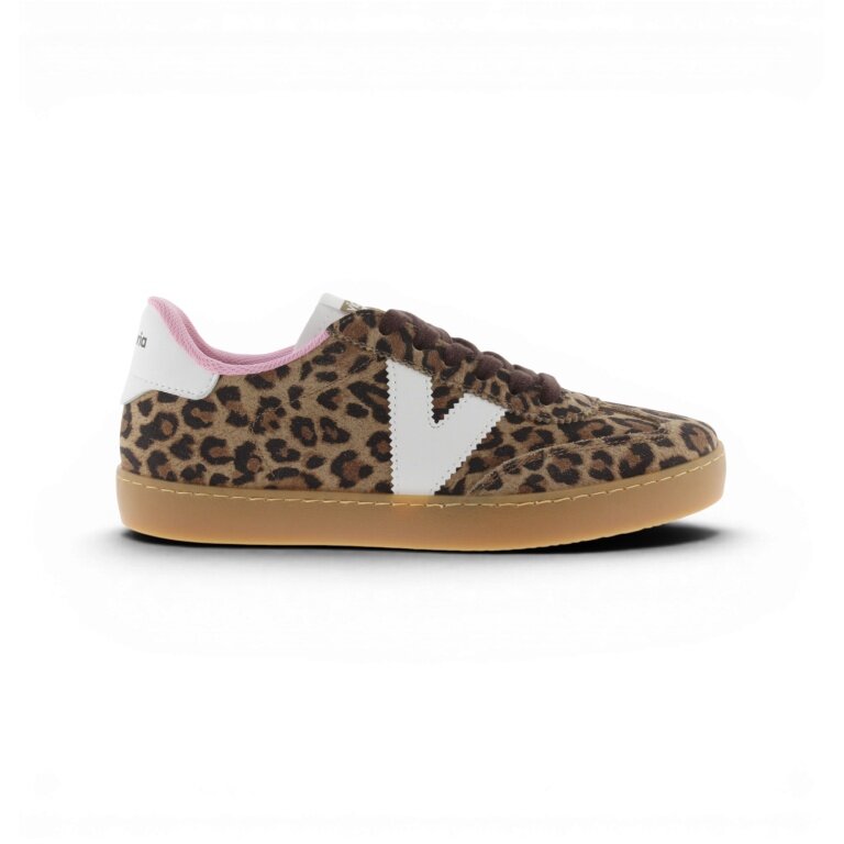 victoria Sneaker Berlin Ciclista (Velourleder, Leopard&Kontrast) - braun Damen