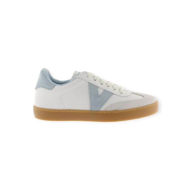victoria Sneaker Berlin Ciclista (Lederoptik/Veloursleder) - weiss/hellblau Damen