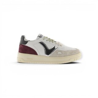 victoria Sneaker Seul (Ledereffekt/Velourleder&Metall) - weiss/bordeauxrot Damen