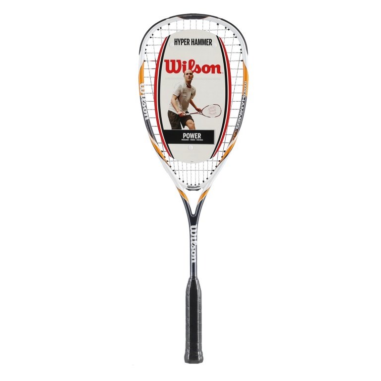 Wilson Squashschläger Hyper Hammer 145 (145g/grifflastig/Brücke) grau/orange - besaitet -