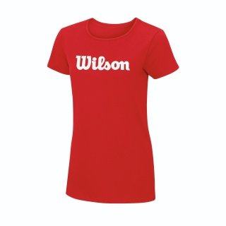 Wilson Shirt Script Cutton 2018 rot/weiss Damen