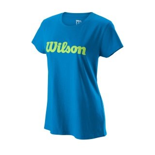 Wilson Tennis-Shirt Script Cotton II blau Damen