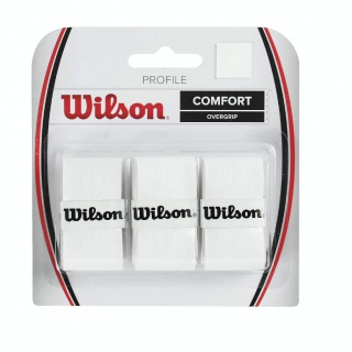 Wilson Overgrip Profile 0.6mm (Komfort/geprägtes Profil/leicht haftend) weiss 3er