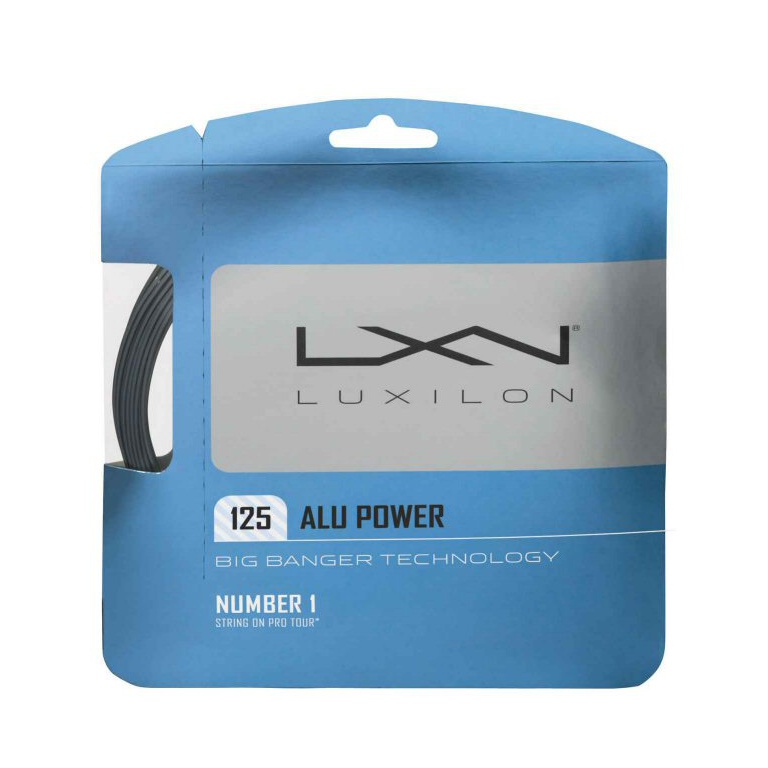 Besaitung mit Tennissaite Luxilon Alu Power 1.25 (Haltbarkeit+Power) silber