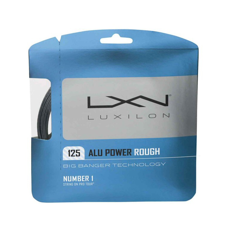 Luxilon Tennissaite Alu Power Rough (Haltbarkeit+Spin) silber 12m Set