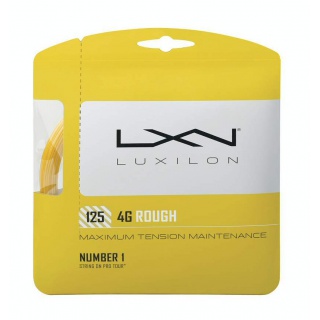 Luxilon Tennissaite 4G Rough (Haltbarkeit+Spin) gelb 12m Set