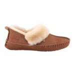 Warmbat Hausschuhe Barrine Suede (Wildleder, Merinowolle) cognac braun Damen