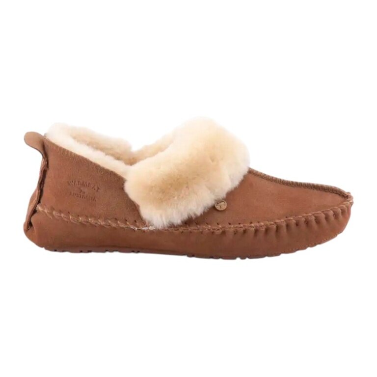 Warmbat Hausschuhe Barrine Suede (Wildleder, Merinowolle) cognac braun Damen
