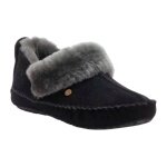 Warmbat Hausschuhe Barrine Suede (Wildleder, Merinowolle) schwarz Damen