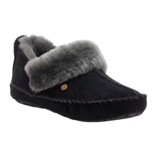 Warmbat Hausschuhe Barrine Suede (Wildleder, Merinowolle) schwarz Damen