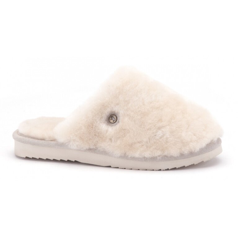 Warmbat Hausschuhe Pantoffel Mungo Fur mit Merino Schaffell blush beige Damen