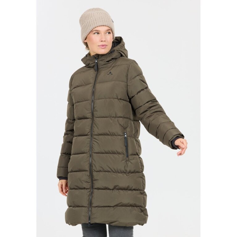 Whistler Winter-Steppmantel Amaret Long Puffer Jacket (warm, wasserdicht, winddicht) Black Ink dunkelgrün Damen