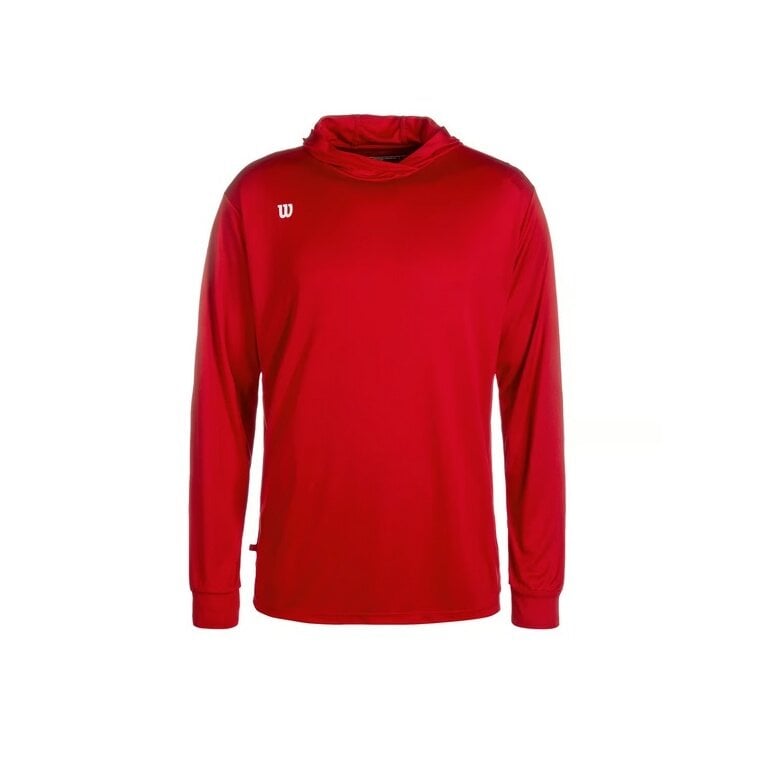 Wilson Sport-Langarmshirt Fundamentals Hooded mit Kapuze rot Herren
