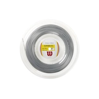 Wilson Tennissaite Poly Pro (Haltbarkeit+Power) silber 200 Meter Rolle