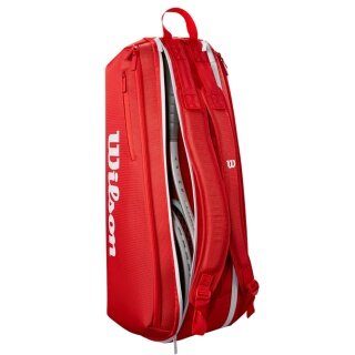 Wilson Tennis-Racketbag Super Tour 2025 (Schlägertasche, 2 Hauptfach) rot 6er