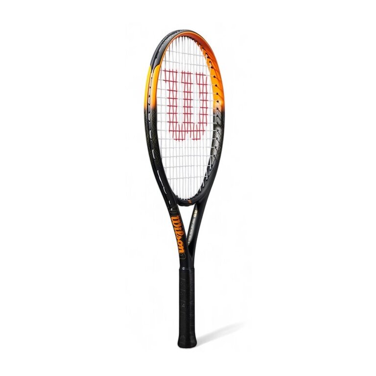 Wilson Kinder-Tennisschläger Burn Spin JR 25in (9-12 Jahre) 2025 schwarz/orange - besaitet -