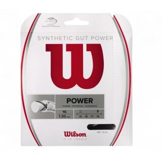 Wilson Tennissaite Synthetic Gut Power 1.30 (Allround+Power) schwarz 12m Set