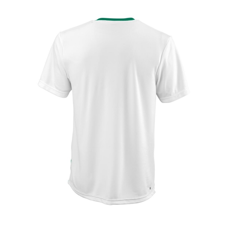 T-SHIRT TENNIS WILSON Bianca Righe Rosse (taglia -UK Uomo Media) EUR 11,44 - IT - Foto 6