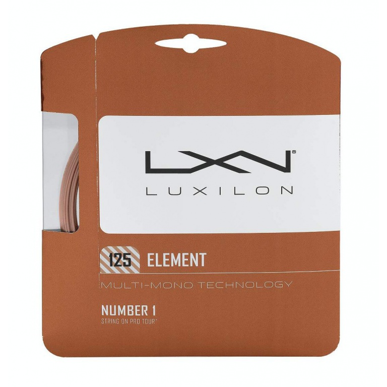 Besaitung mit Tennissaite Luxilon Element (Haltbarkeit+Touch) bronze