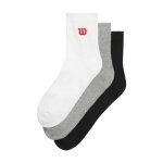 Wilson Tennissocken Quarter Logo weiss/grau/schwarz Herren - 3 Paar