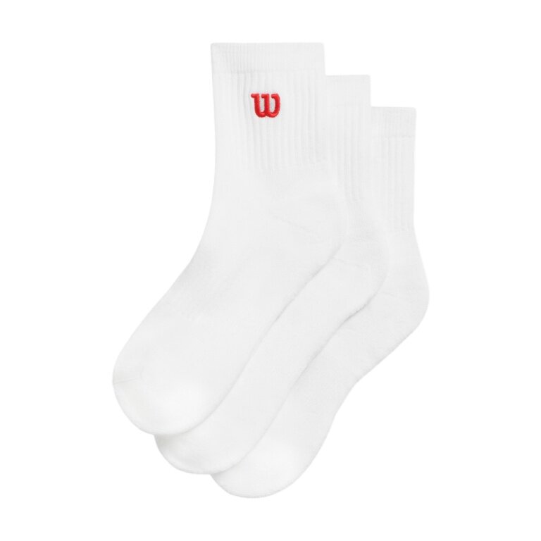 Wilson Tennissocken Quarter Logo weiss Herren - 3 Paar