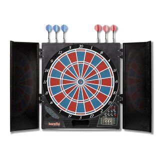 Karella Dartscheibe Dartautomat CB-25 - E-Dartscheibe für 8 Spieler, inkl. 6 Darts, 29 Spiele, 90 Spielvarianten