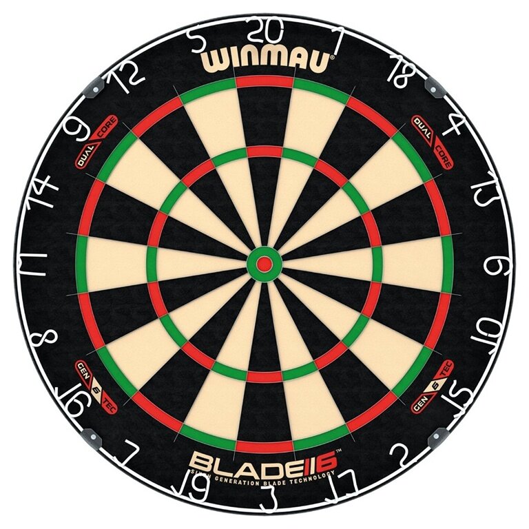 Winmau Dartscheibe Blade 6 Dual Core (nahtlose, gut sichtbare Spieloberfläche)