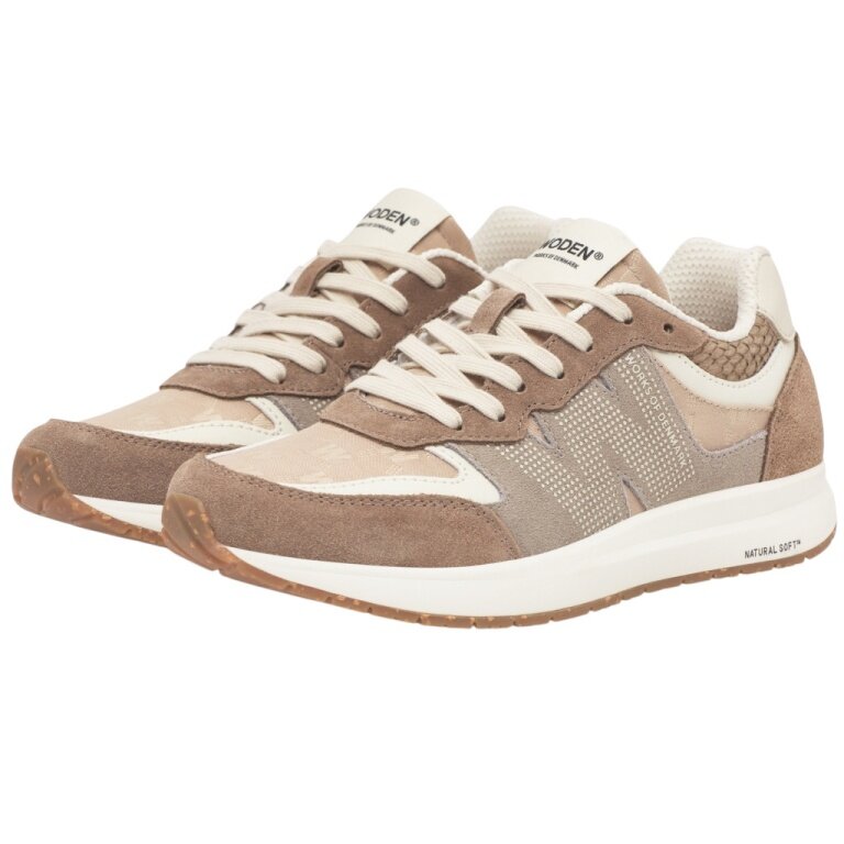 Woden Sneaker Rigmor Heritage (Wildleder/Textil) coffeebraun/cream Damen