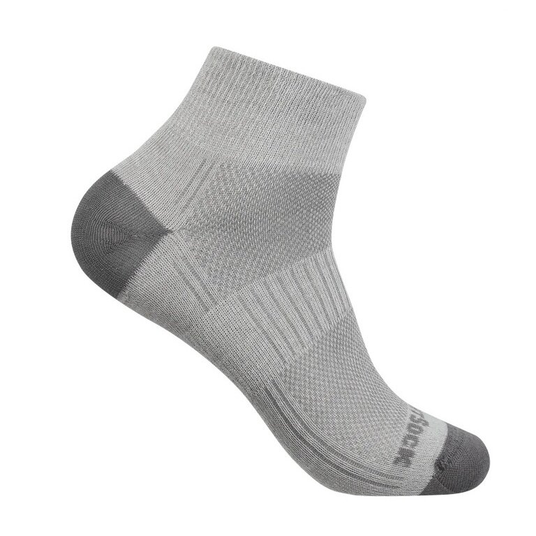 Wrightsock Sportsocken Quarter Coolmesh II (dünn, atmungsaktiv, bequem) titaniumgrau - 1 Paar