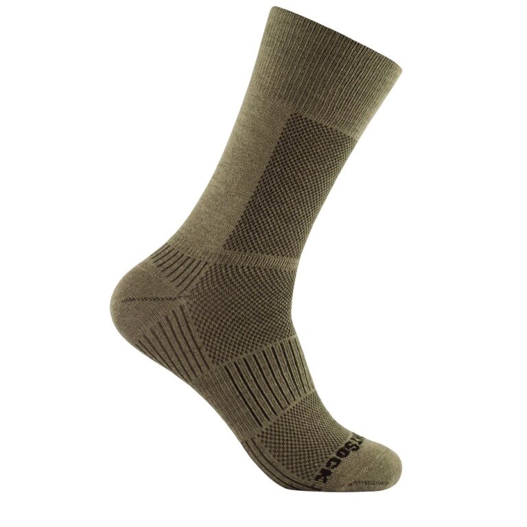 Wrightsock Sportsocken Crew Coolmesh II (dünn, atmungsaktiv, bequem) khaki - 1 Paar
