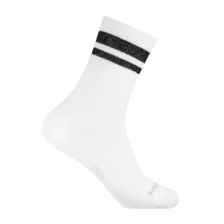 Wrightsock Tennissocke Crew Stride (wadenhoch, mitteldick, Anti-Blasen-Socke) weiss/schwarz - 1 Paar