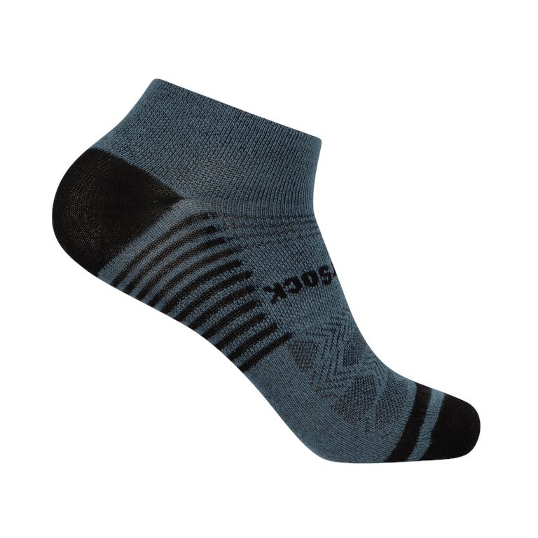 Wrightsock Sportsocken Sneaker Coolmesh II (dünn, atmungsaktiv, bequem) grau/schwarz - 1 Paar