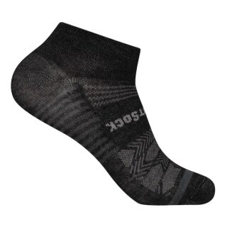 Wrightsock Sportsocken Sneaker Coolmesh II (dünn, atmungsaktiv, bequem) schwarz/grau - 1 Paar