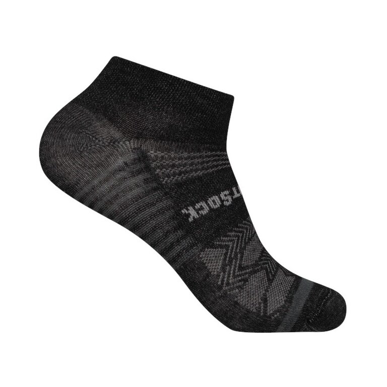 Wrightsock Sportsocken Sneaker Coolmesh II (dünn, atmungsaktiv, bequem) schwarz/grau - 1 Paar