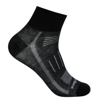 Wrightsock Sportsocken Quarter Endurance (knöchelhoch, Anti-Blasen-Socke) schwarz/grau - 1 Paar