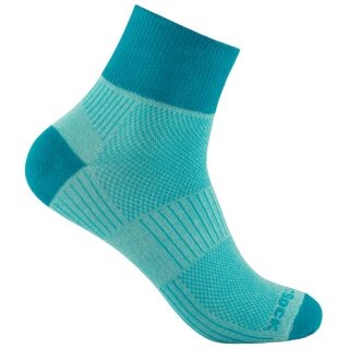 Wrightsock Sportsocken Quarter Coolmesh II (dünn, atmungsaktiv, bequem) türkis - 1 Paar