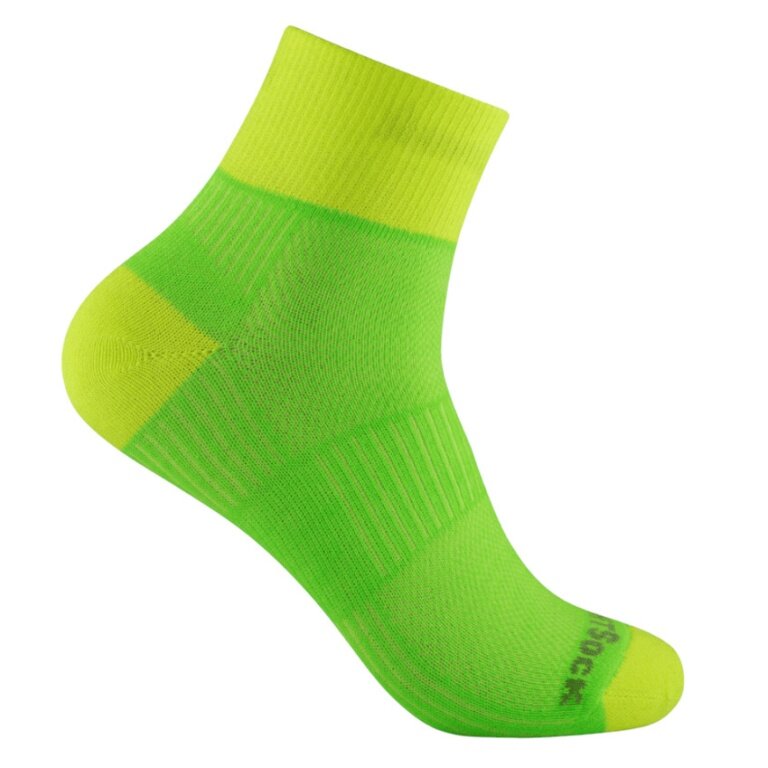 Wrightsock Sportsocken Quarter Coolmesh II (dünn, atmungsaktiv, bequem) limegrün Damen - 1 Paar