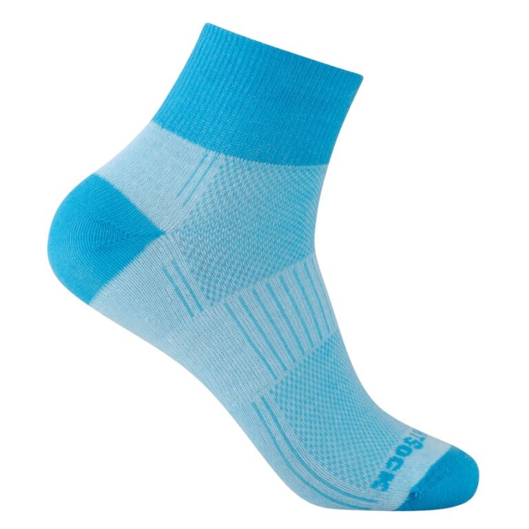 Wrightsock Sportsocken Quarter Coolmesh II (dünn, atmungsaktiv, bequem) scubablau - 1 Paar