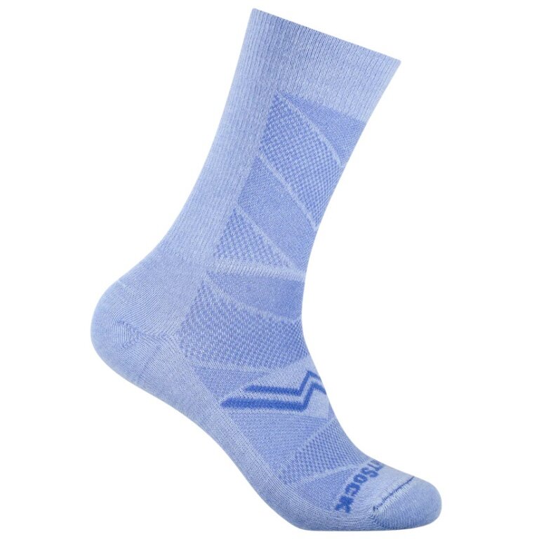 Wrightsock Sportsocken Crew Coolmesh II (dünn, atmungsaktiv, bequem) hellblau - 1 Paar