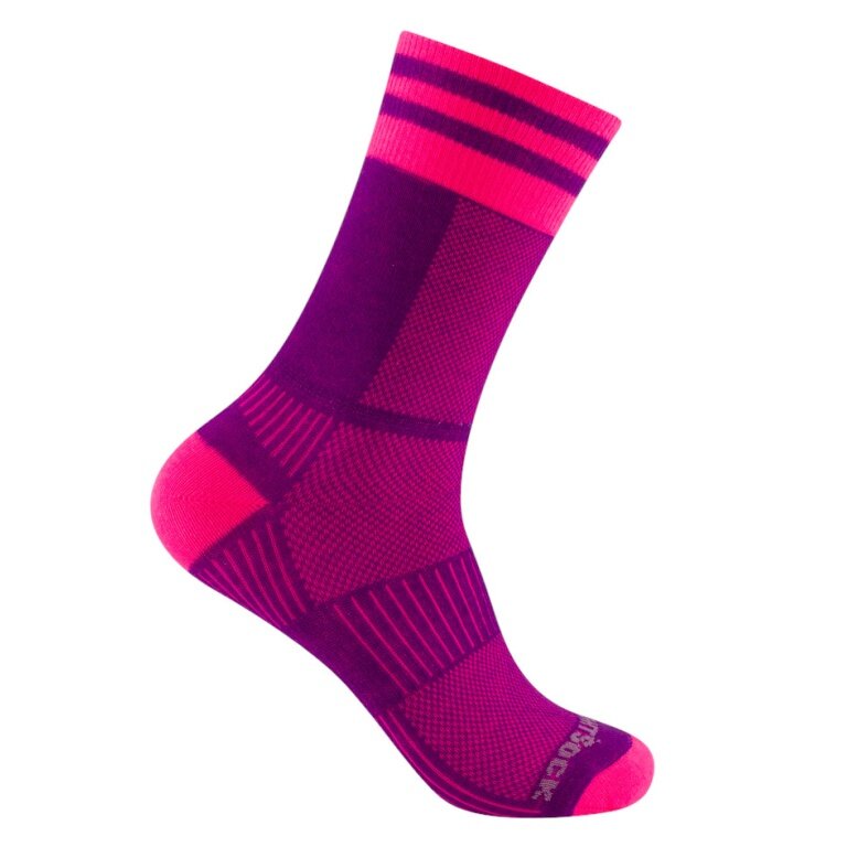 Wrightsock Sportsocken Crew Coolmesh II (dünn, atmungsaktiv, bequem) rosa Damen - 1 Paar