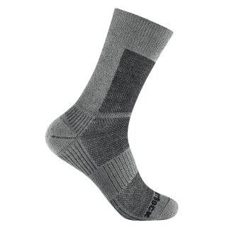 Wrightsock Wandersocke Crew Merino Coolmesh II (dünn, Merinowolle) grau - 1 Paar