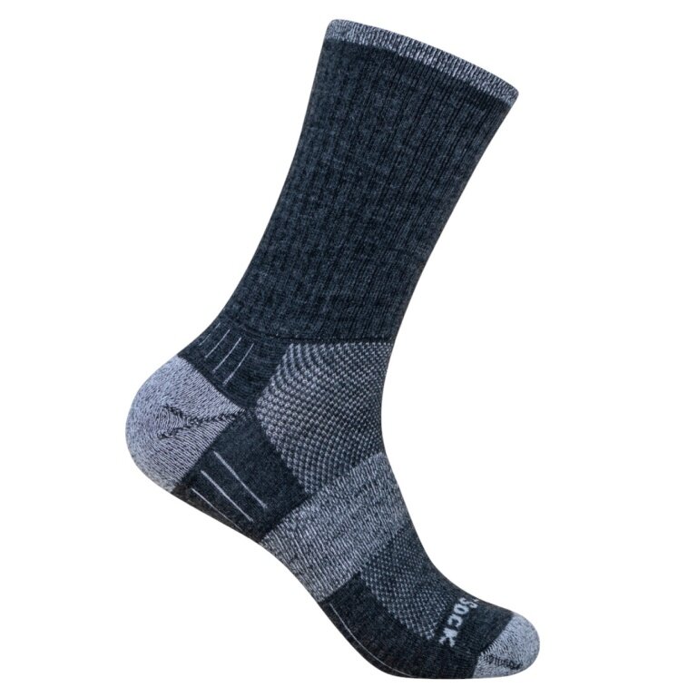 Wrightsock Wandersocke Crew Merino Escape (extra Frottee-Polsterung, mitteldick) navyblau/grau - 1 Paar