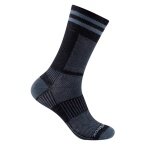 Wrightsock Sportsocken Crew Coolmesh II (dünn, atmungsaktiv, bequem) schwarz/grau - 1 Paar