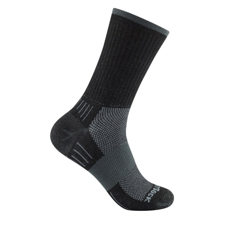 Wrightsock Wandersocke Crew Escape (extra Frottee-Polsterung, mitteldick) schwarz/grau - 1 Paar