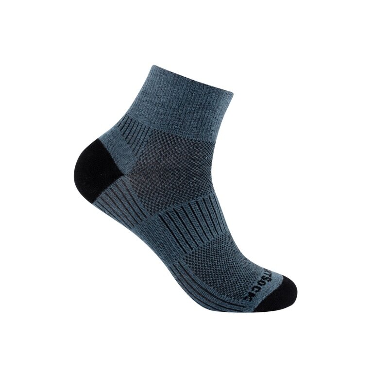 Wrightsock Sportsocken Quarter Coolmesh II (dünn, atmungsaktiv, bequem) grau - 1 Paar
