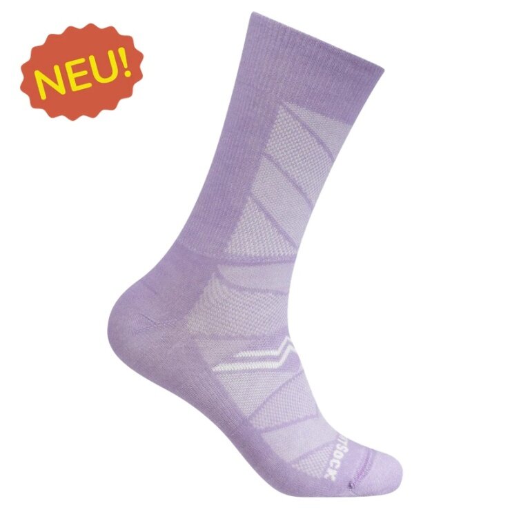 Wrightsock Sportsocken Crew Coolmesh II (dünn, atmungsaktiv, bequem) pale lila - 1 Paar