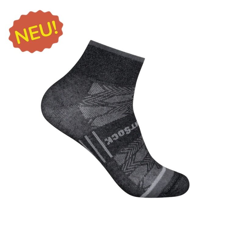 Wrightsock Sportsocken Quarter Coolmesh II (dünn, atmungsaktiv, bequem) schwarz/pearlgrau - 1 Paar
