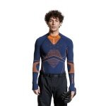 X-Bionic Funktions-Langarmshirt Energy Accumulator Light Half Zip Unterwäsche marineblau/orange Herren